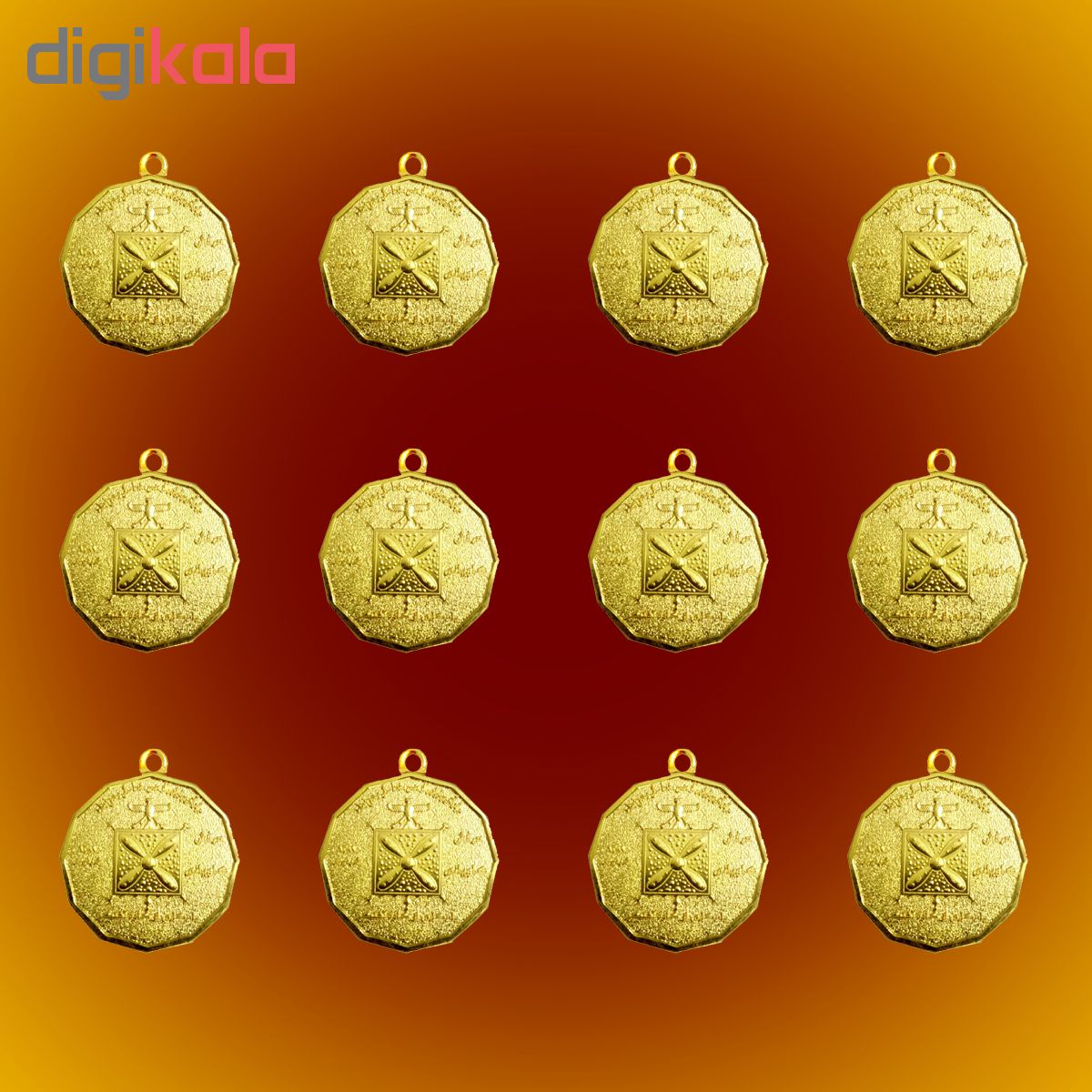 آویز گردنبند طرح درفش کاویانی بسته 12 عددی