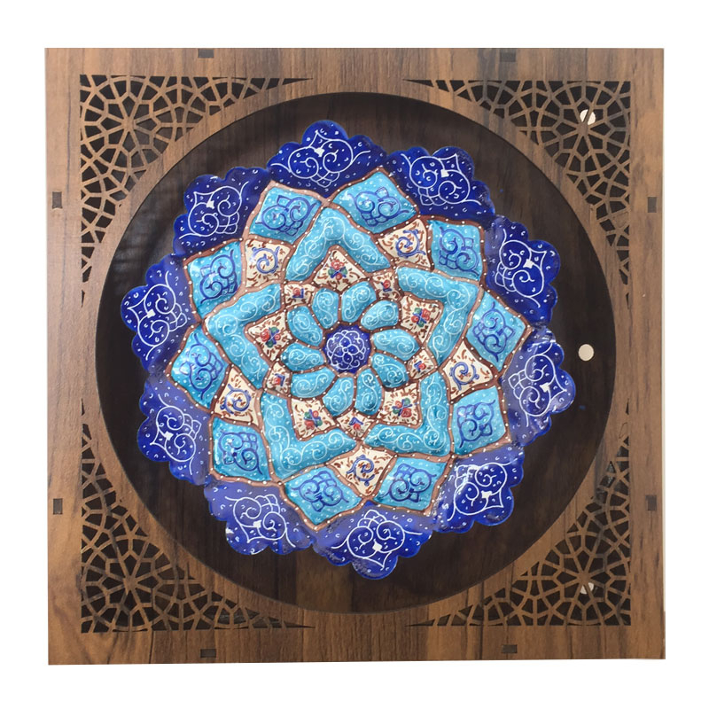 بشقاب میناکاری طرح اسلیمی مدل S1002