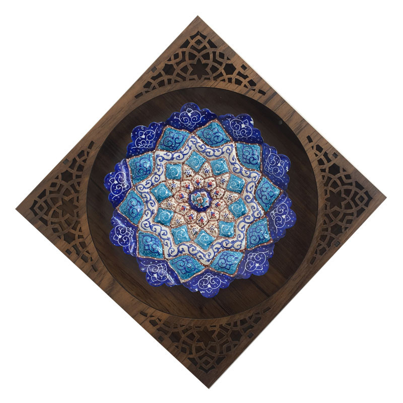 بشقاب میناکاری طرح اسلیمی مدل S1009