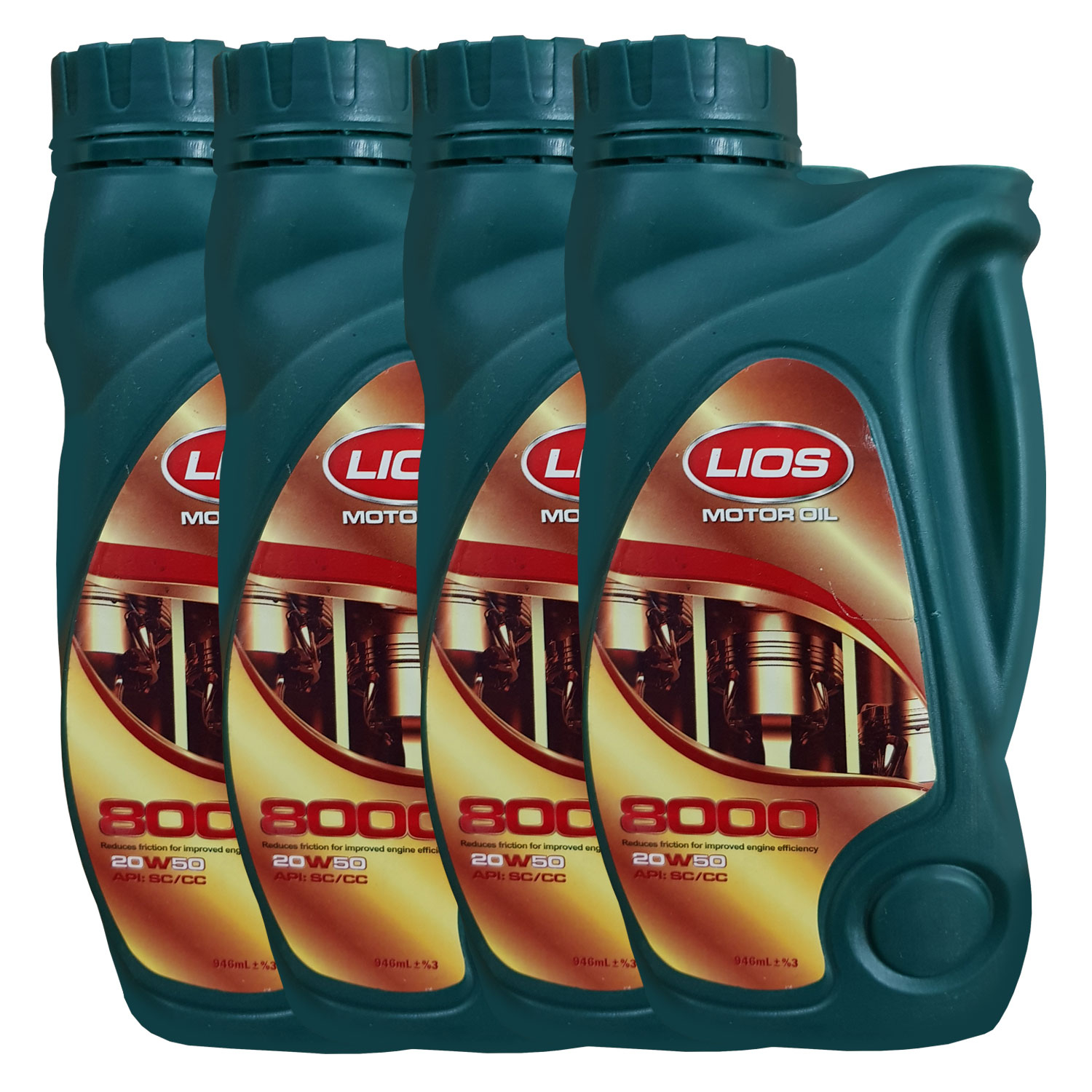 روغن موتور خودرو لیوس مدل 8000 حجم 946 میلی لیتر بسته 4 عددی