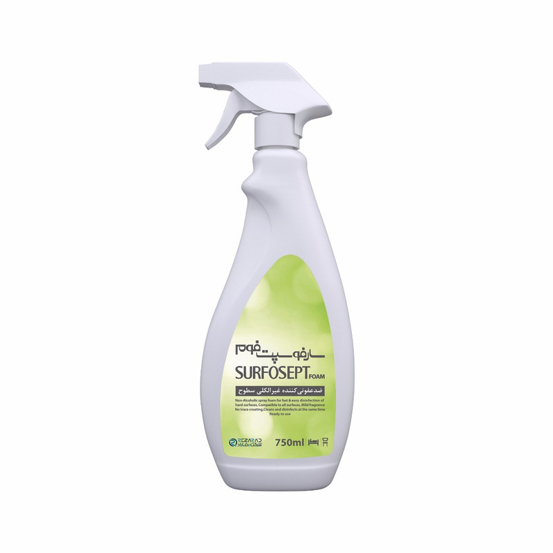 ضدعفونی کننده سطوح شرکت رضاراد مدل Surfosept Foam حجم 750میلی لیتر بسته 18 عددی