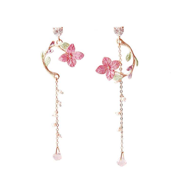 گوشواره زنانه مدل گل چهارپر کد 00667 گوشواره زنانه مدل گل چهارپر کد 00667