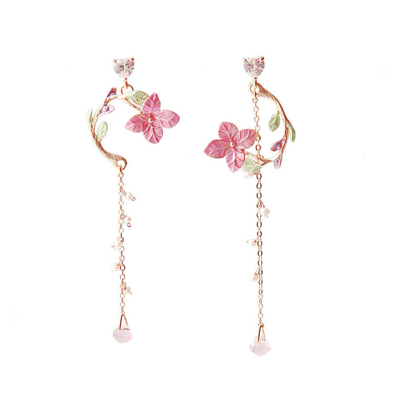 گوشواره زنانه مدل گل چهارپر کد 00667 گوشواره زنانه مدل گل چهارپر کد 00667