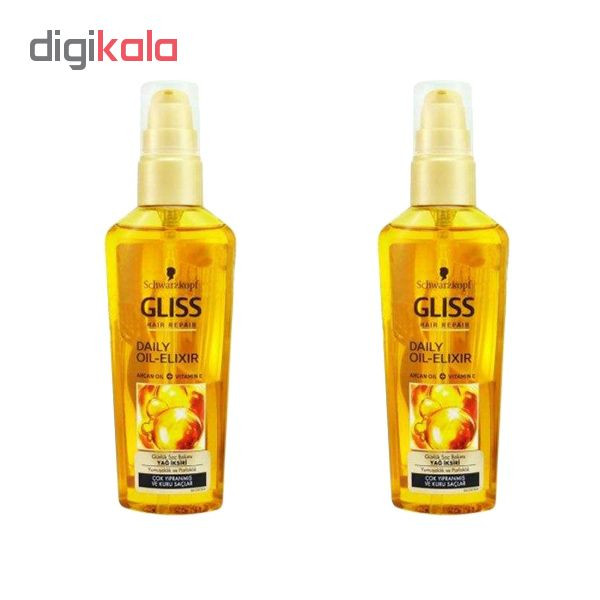 روغن مو گلیس مدل OIL-EILXIR کد 6235 حجم 75 میلی لیتر مجموعه 2 عددی روغن مو گلیس مدل OIL-EILXIR کد 6235 حجم 75 میلی لیتر مجموعه 2 عددی