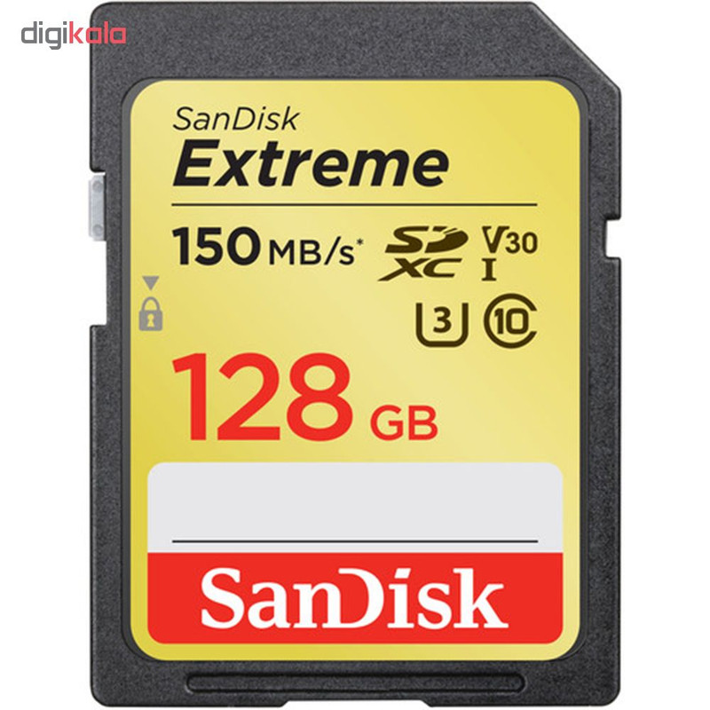 کارت حافظه SDXC سن دیسک مدل Extreme Pro V30 کلاس 10 استاندارد UHS-I سرعت 150mbps ظرفیت 128 گیگابایت