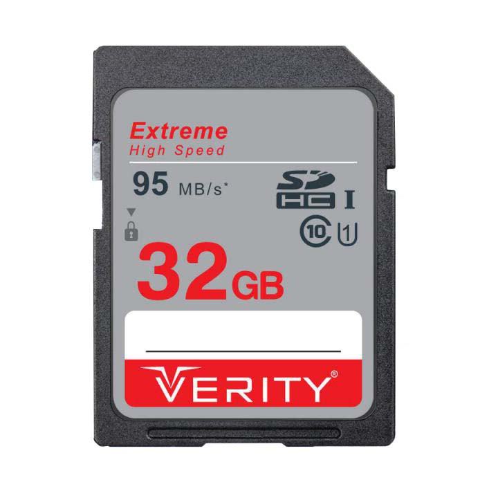 کارت حافظه SDHC وریتی مدل V30 کلاس 10 استاندارد UHS-I سرعت 95MBps ظرفیت 32 گیگابایت