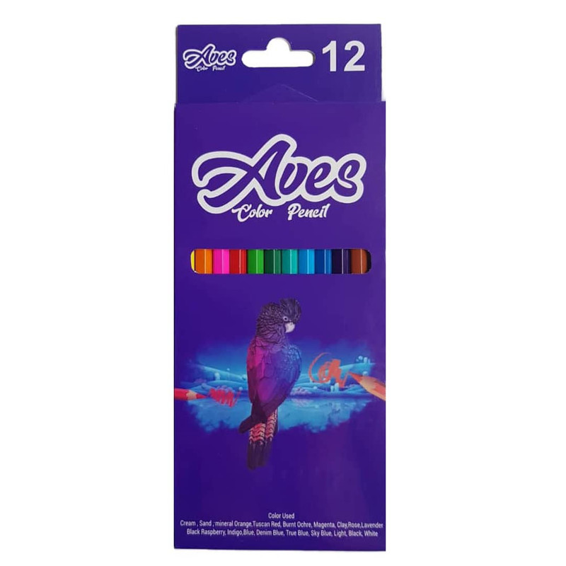 مداد رنگی 12 رنگ اویز مدل فانی