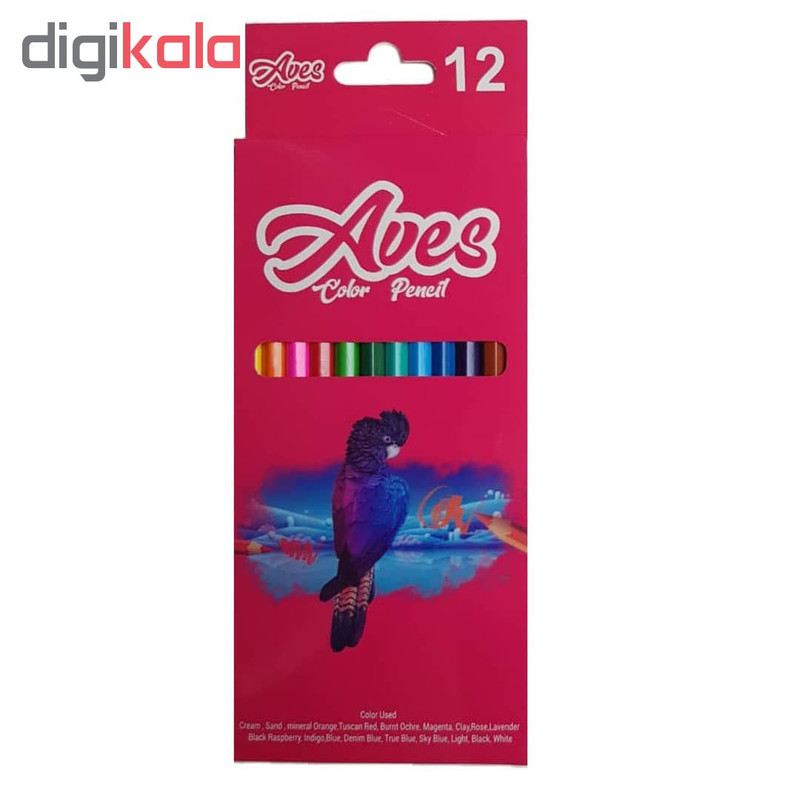 مداد رنگی 12 رنگ اویز مدل فانی