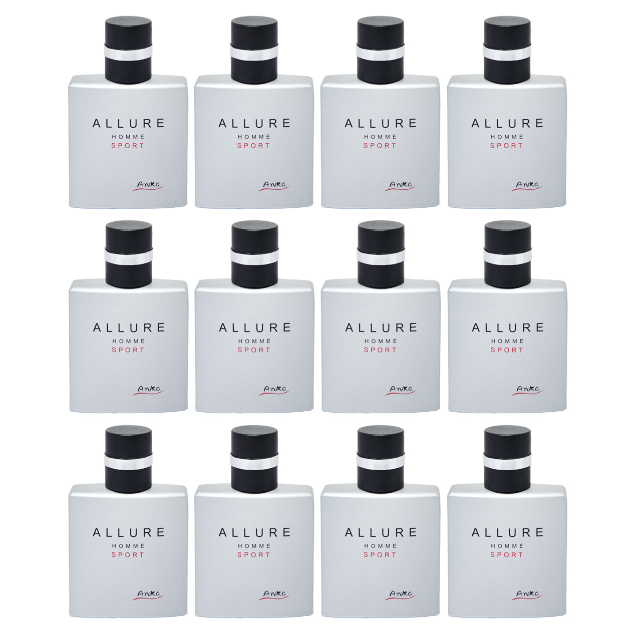 عطر جیبی مردانه آنیکا مدل Allure Homme Sport حجم 25 میلی‌لیتر مجموعه 12 عددی