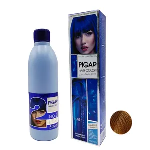 رنگ مو پیگار شماره pf.3 حجم 100 میلی لیتر رنگ گندمی به همراه اکسیدان پیگار مدل 01 نه درصدی حجم 150 میلی لیتر