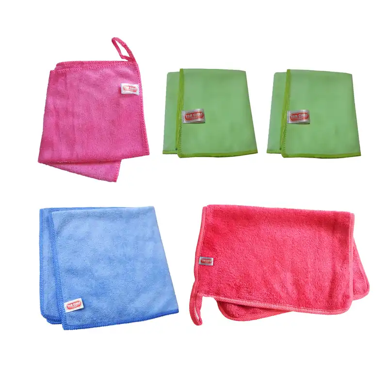 دستمال میکروفایبر نظافت خودرو تام کلین مدل TC-005 مجموعه 5 عددی