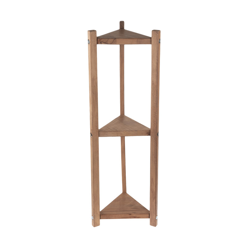 استند گلدان 3 طبقه چوبی کد 002 مدل F-62-F63، مناسب قرار دادن گلدان و لوازم تزئینی، ابعاد 79×26×26 سانتی‌متر، وزن 2060 گرم