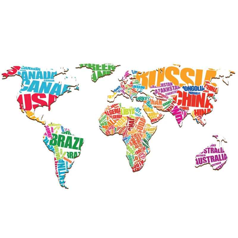 استیکر ژیوار مدل Countries name map