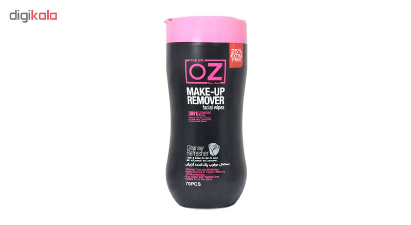 دستمال مرطوب دکتر آز مدل Makeup Remover بسته 70 عددی
