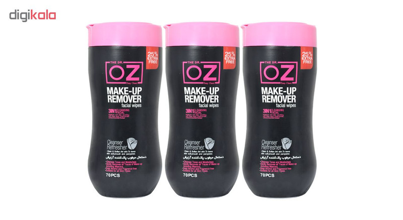 دستمال مرطوب دکتر آز مدل Makeup Remover مجموعه 3 عددی