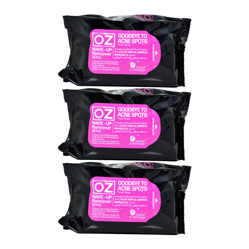 دستمال مرطوب دکتر آز مدل Acne sports مجموعه 3 عددی