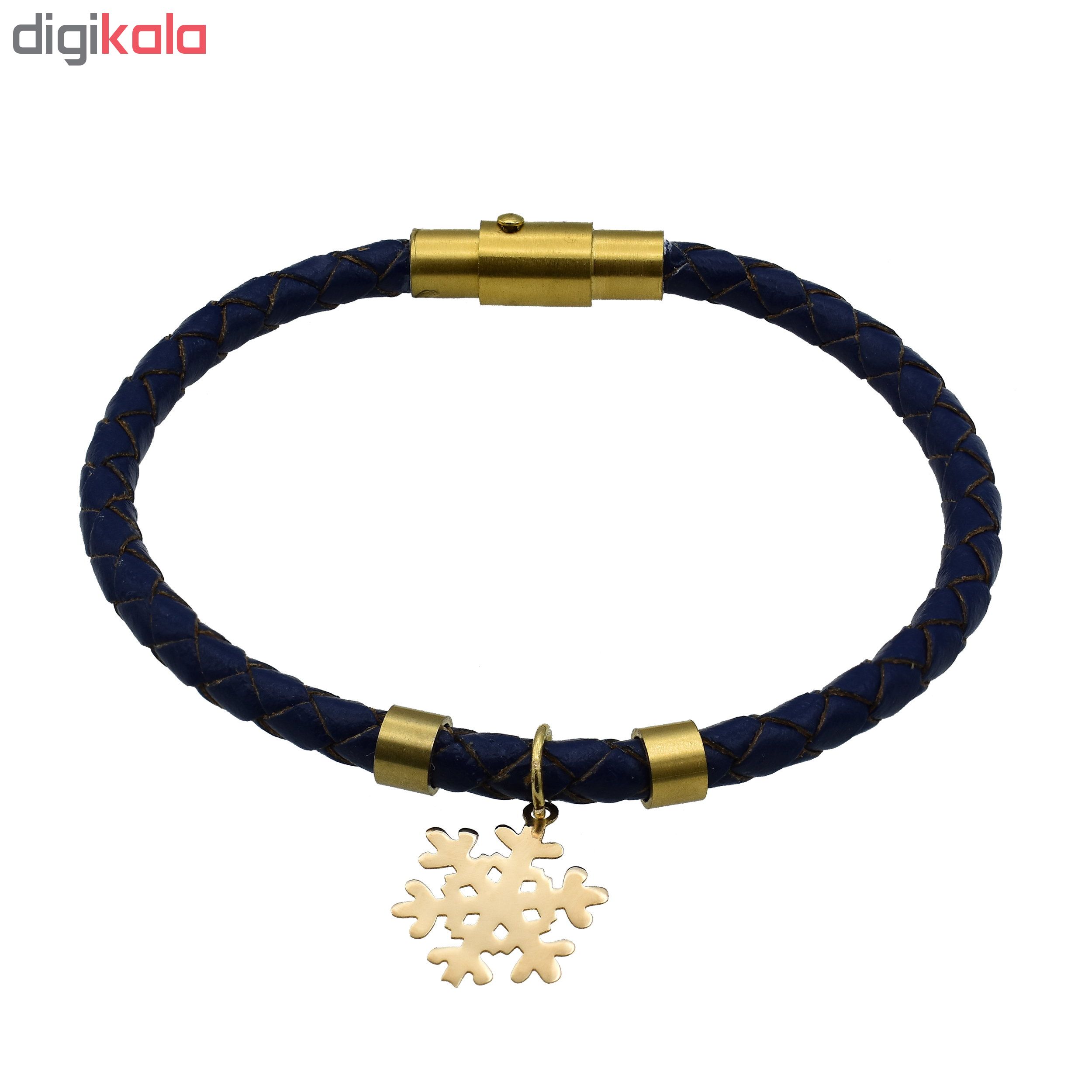 دستبند طلا 18 عیار زنانه آمانژ طرح برف کد 417D2864