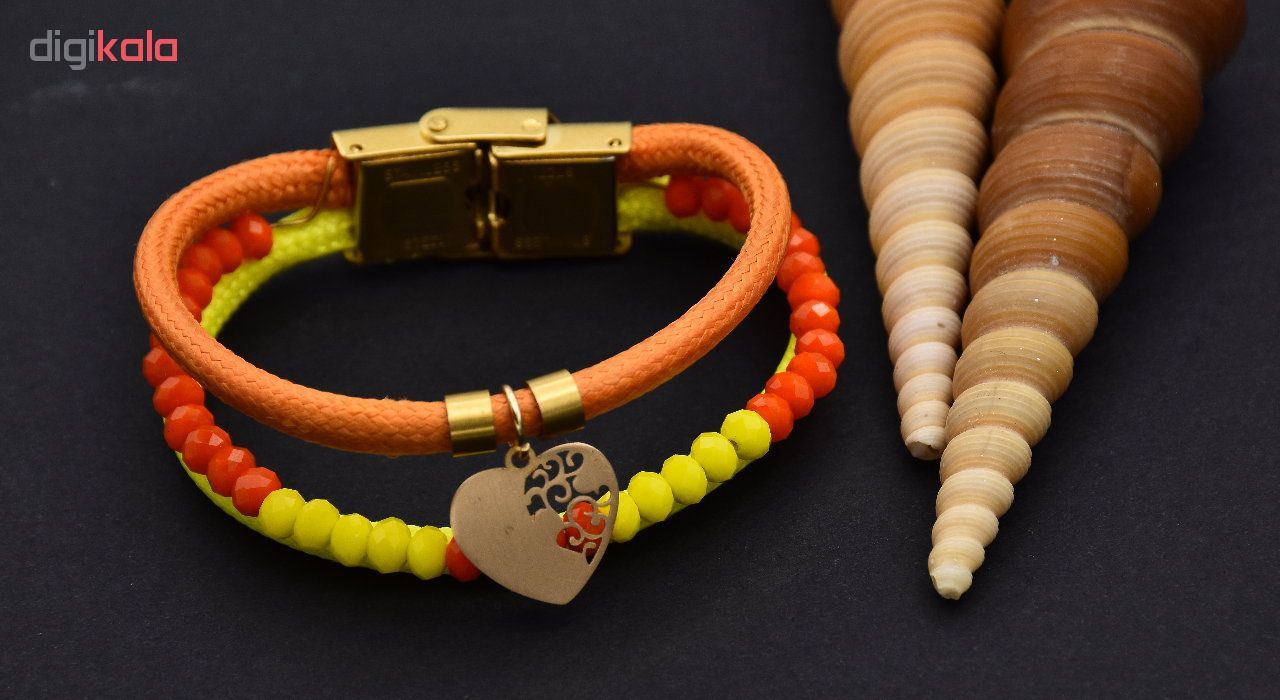 دستبند طلا 18 عیار زنانه طرح قلب کد 440M158