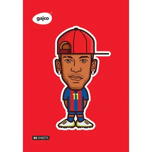 Gajco Neymar Pattern 80 Sheets Chocolate Notebook
