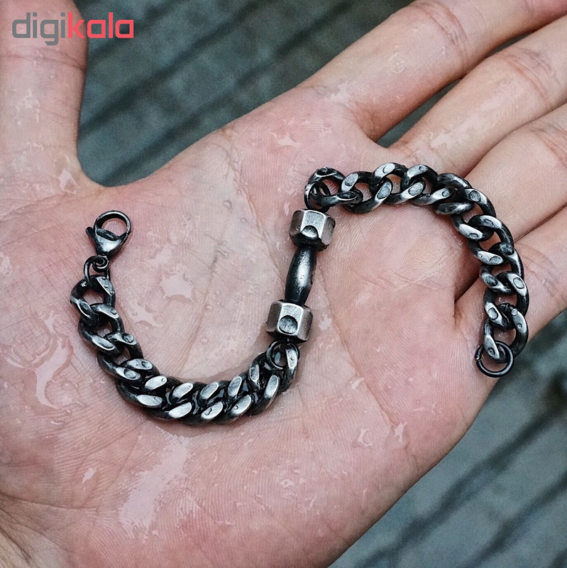 دستبند مردانه طرح دمبل کد 4453