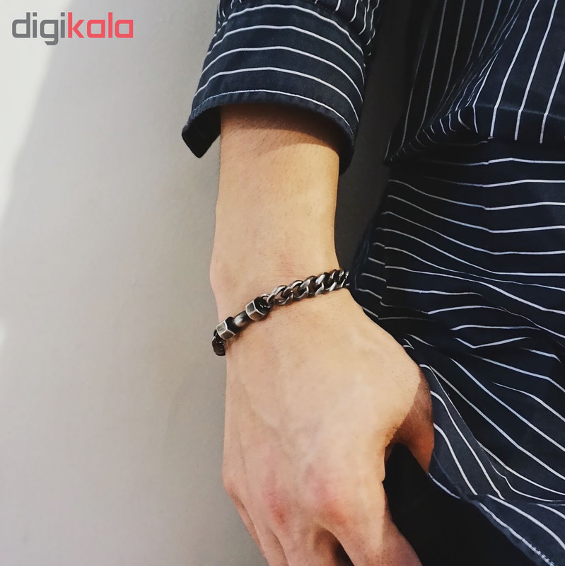 دستبند مردانه طرح دمبل کد 4453
