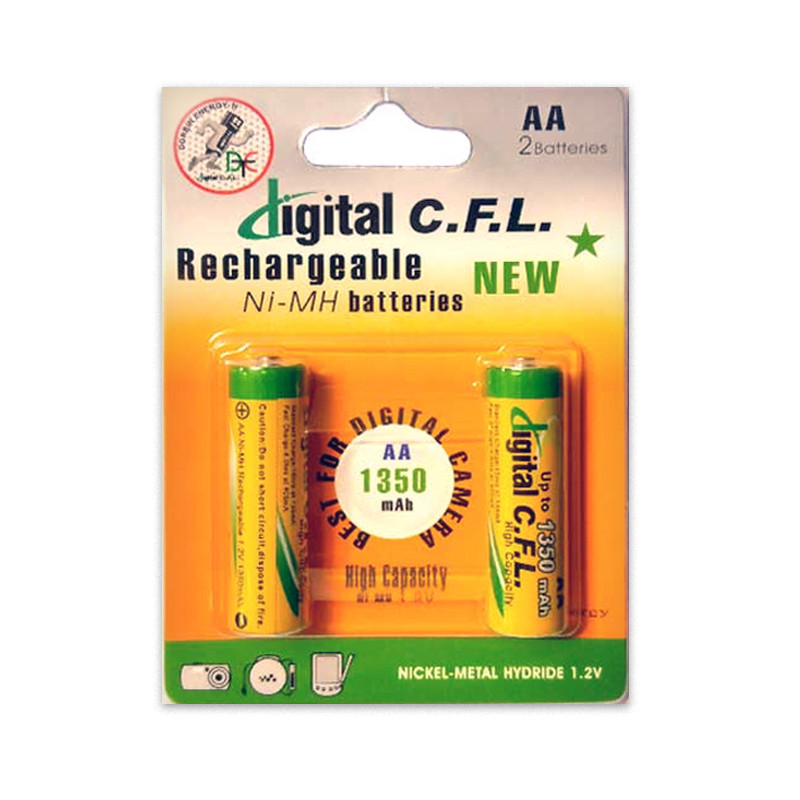 باتری قلمی قابل شارژ دیجیتال سی.اف.ال مدل B-1350 بسته 2 عددی