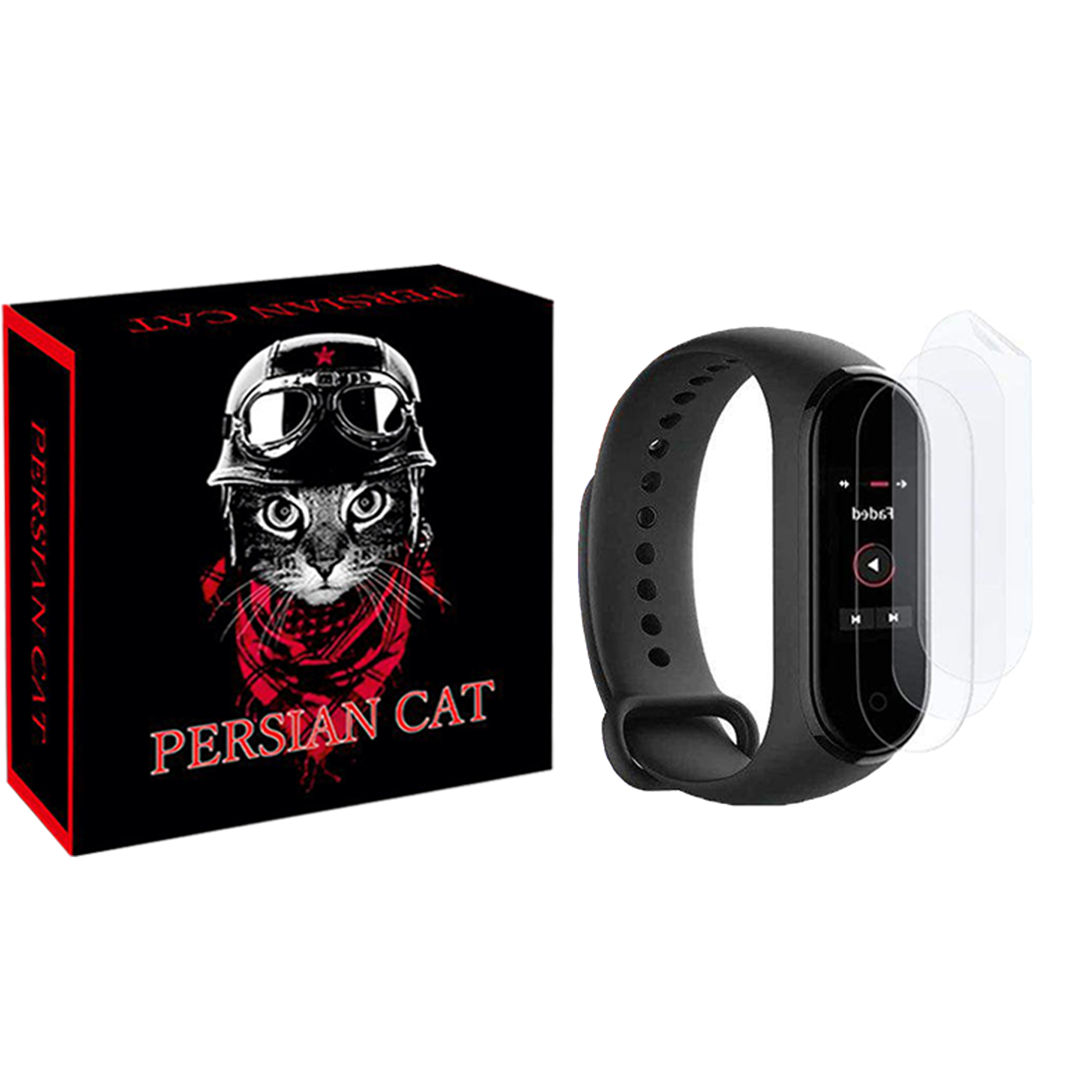 محافظ صفحه نمایش پرشین کت مدل PCGM مناسب برای مچ بند هوشمند شیائومی Mi Band 4 بسته 3 عددی