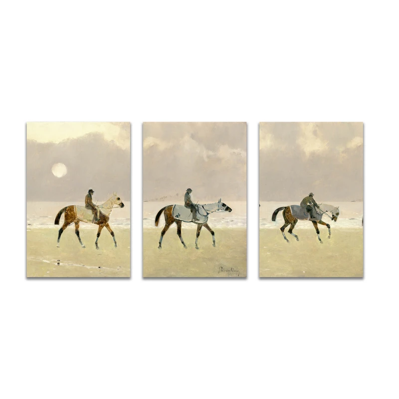 تابلو شاسی طرح اسب سواران پیر کارلس کد A170 مجموعه 3 عددی