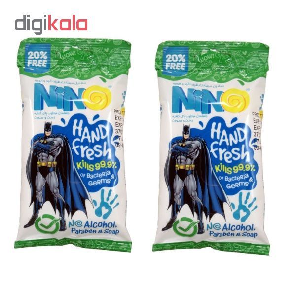 دستمال مرطوب نینو طرح Bat Man مجموعه 2 عددی -  - 2