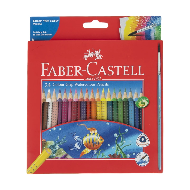 مداد رنگی 24 رنگ فابر کاستل مدل Colour Grip-1