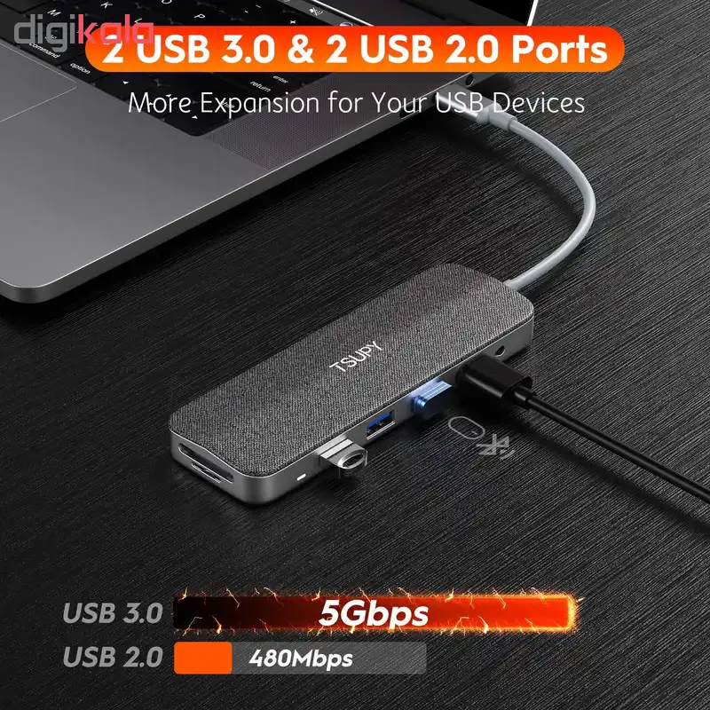 هاب 11 پورت USB-C تی سا پی مدل TP-S01