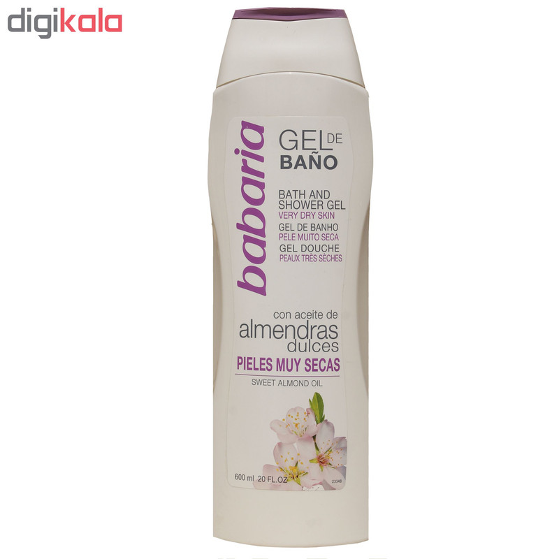 شامپو بدن باباریا مدل بادام حجم 600 میلی لیتر