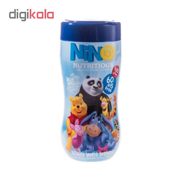 دستمال مرطوب کودک نینو مدل Nutritious بسته 75 عددی