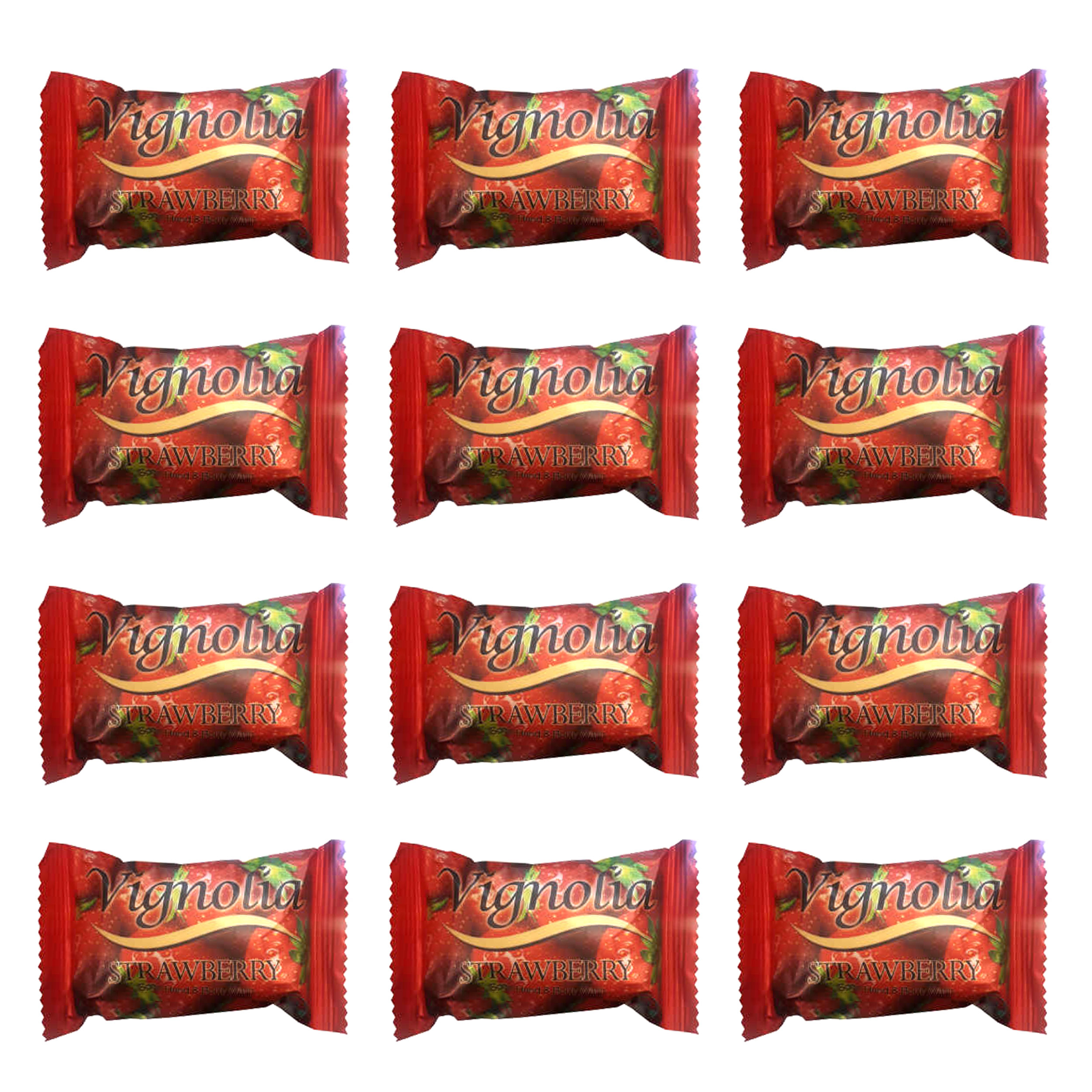 صابون شستشو ویگنولیا مدل Strawberry وزن 75 گرم مجموعه 12 عددی