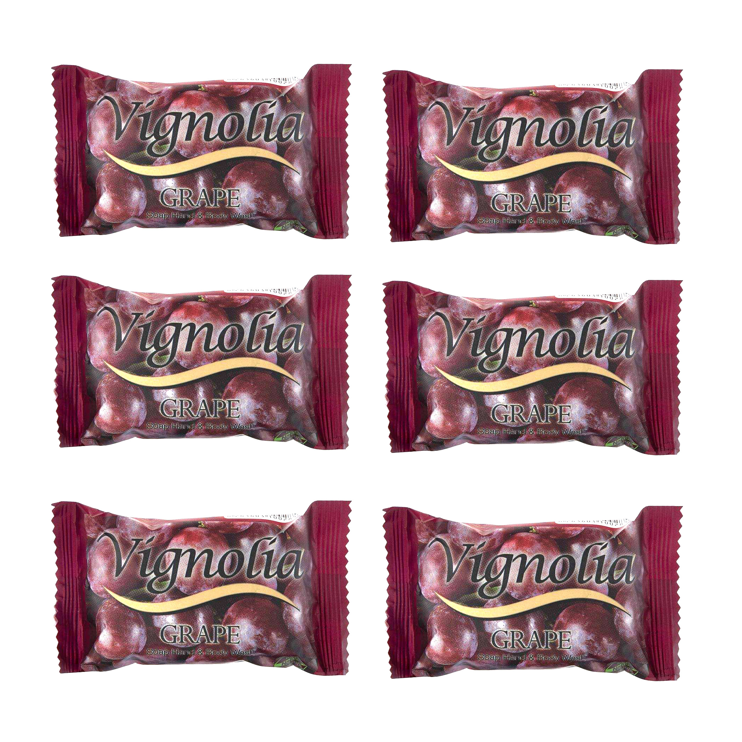 صابون شستشو ویگنولیا مدل Grape وزن 75 گرم مجموعه 6 عددی