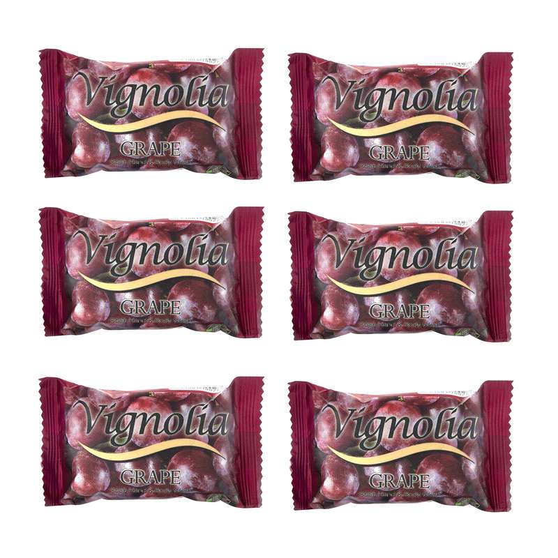 صابون شستشو ویگنولیا مدل Grape وزن 75 گرم مجموعه 6 عددی