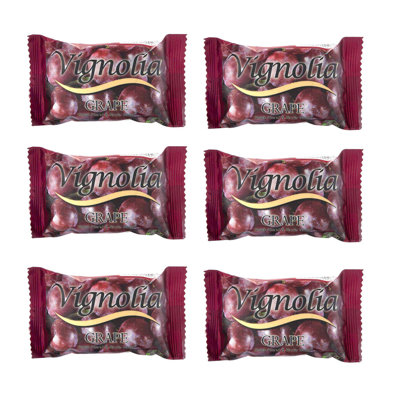صابون شستشو ویگنولیا مدل Grape وزن 75 گرم مجموعه 6 عددی