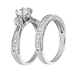 انگشتر نقره زنانه مد و کلاس کد MC-370 مجموعه 2 عددی