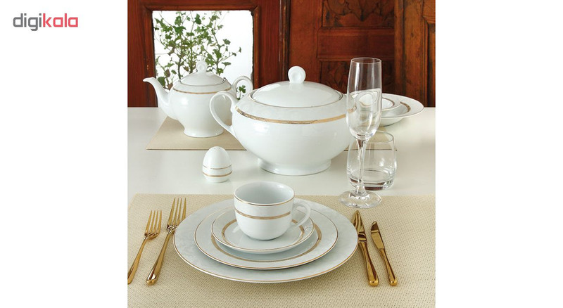 سرویس غذاخوری 102 پارچه چینی زرین ایران سری ایتالیا اف مدل Hadiye درجه یک