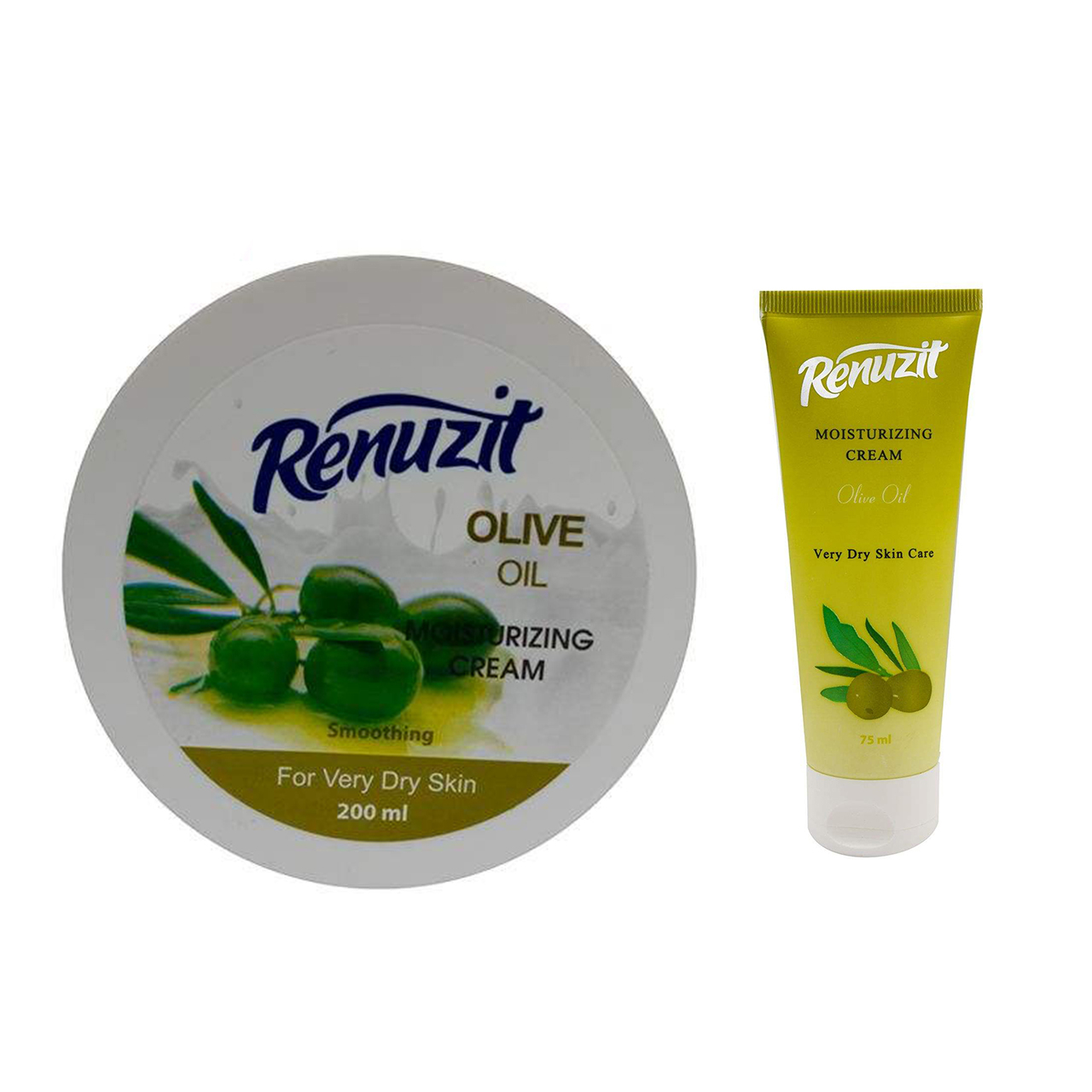 کرم مرطوب کننده رینو زیت مدل OLIVE OIL حجم 200 میلی لیتر به همراه کرم مرطوب کننده حجم 75 میلی لیتر