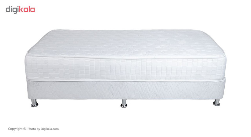 تخت خواب یک نفره آسایش باکس مدل AKA165 به همراه تشک طبی فنری مموری فوم سایز 200 × 120 سانتی متر