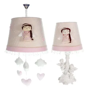 لوستر اتاق کودک طرح فرشته کوچولو کد Angle212 به همراه آباژور رومیزی