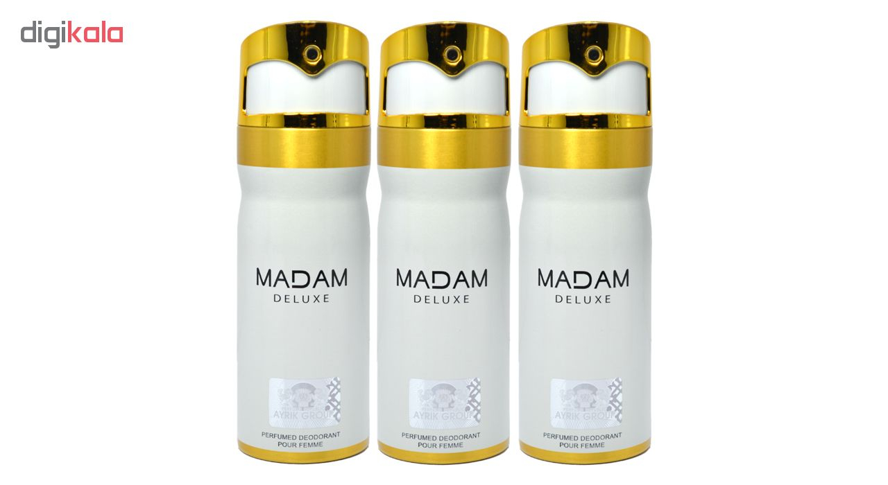 اسپری خوشبو کننده بدن زنانه مای پرفیومز مدل  Madam Deluxe حجم 150 میلی لیتر مجموعه 3 عددی