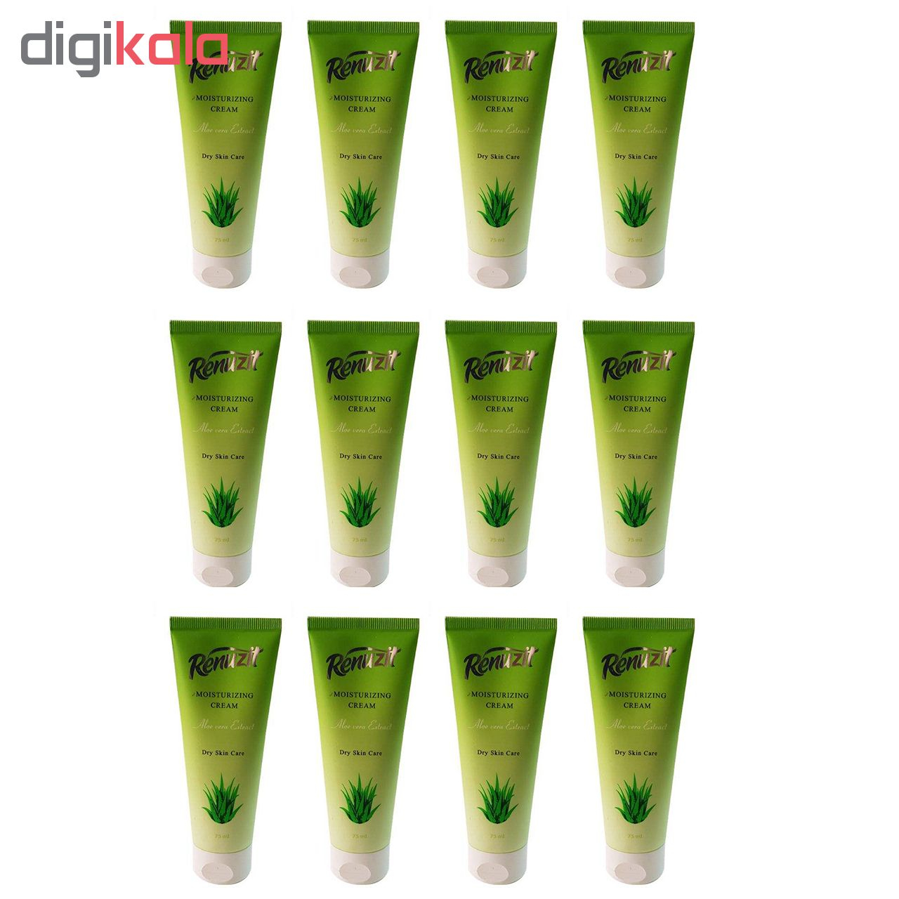 کرم مرطوب کننده رینو زیت مدل Aloe vera حجم 75 میلی لیتر مجموعه 12 عددی