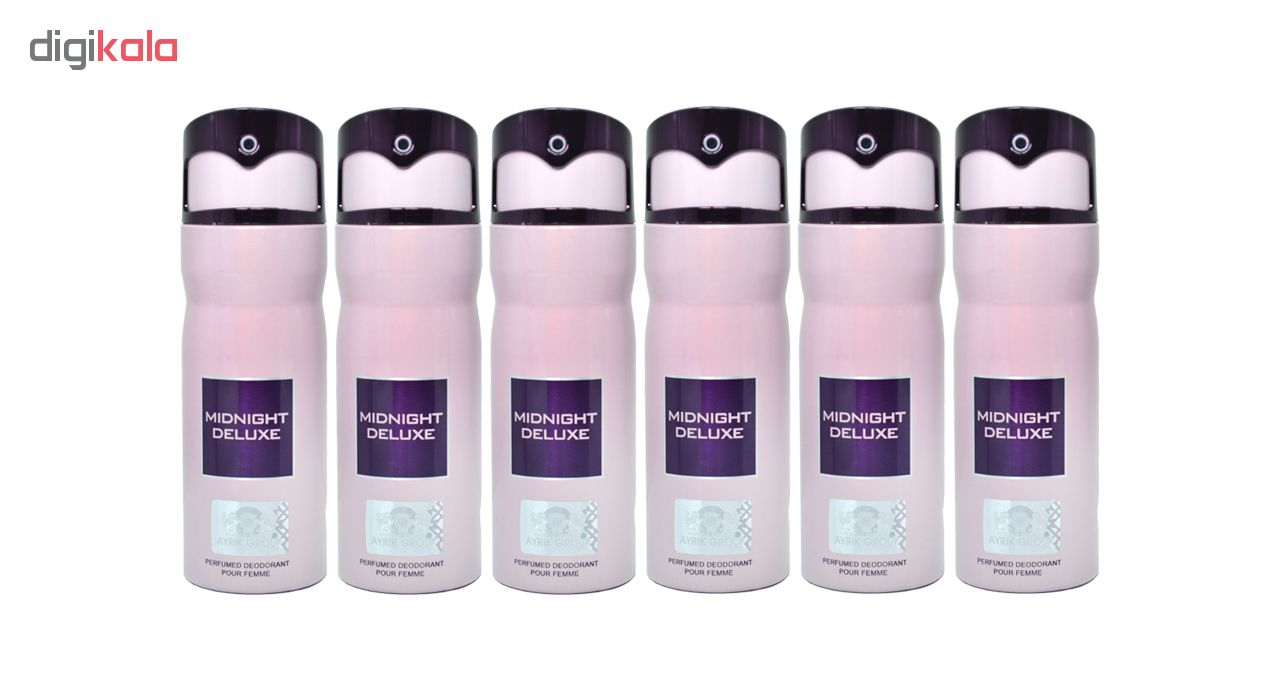 اسپری خوشبو کننده بدن زنانه مای پرفیومز مدل  Midnight Deluxe حجم 150 میلی لیتر مجموعه 6 عددی