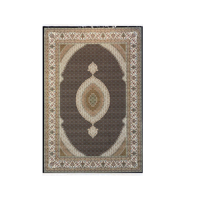 فرش ماشینی ستاره کویر یزد مدل ایساتیس کد I-006 زمینه قهوه ای