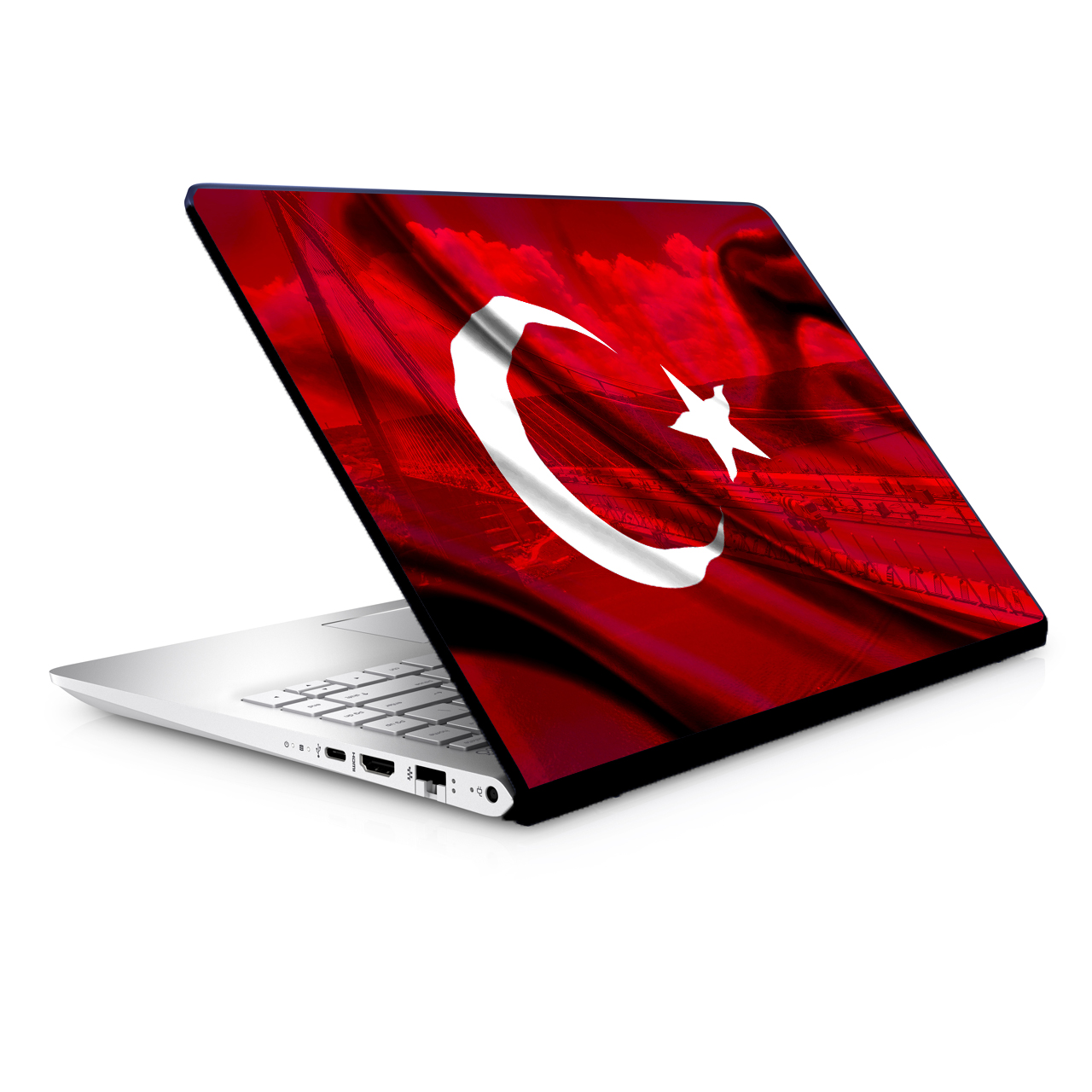 استیکر لپ تاپ طرح ترکیه مدل TIE323 مناسب برای لپ تاپ 15.6 اینچ