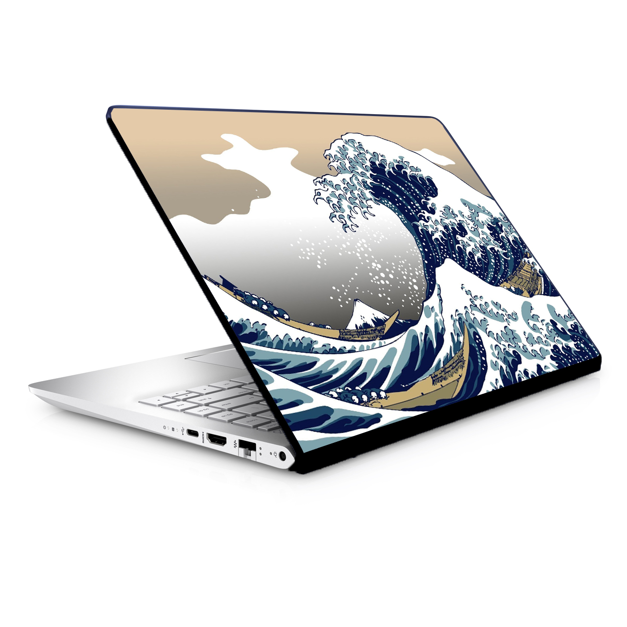استیکر لپ تاپ طرح نقاشی موج مدل TIE327 مناسب برای لپ تاپ 15.6 اینچ