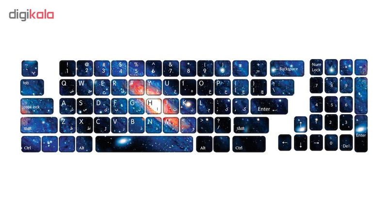 برچسب حروف فارسی کیبورد گراسیپا طرح SPACE کد 103