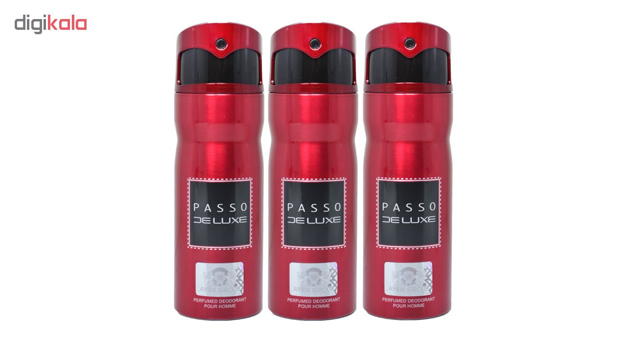 اسپری خوشبو کننده بدن مردانه مای پرفیومز مدل  Passo Deluxe حجم 150 میلی لیتر مجموعه 3 عددی